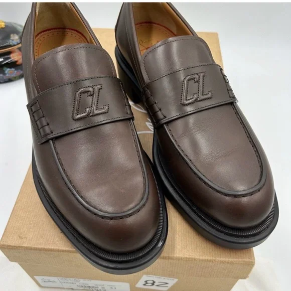 Men’s Christian Louboutin Urbino moc Leather logo Loafers size 41 made in Italy